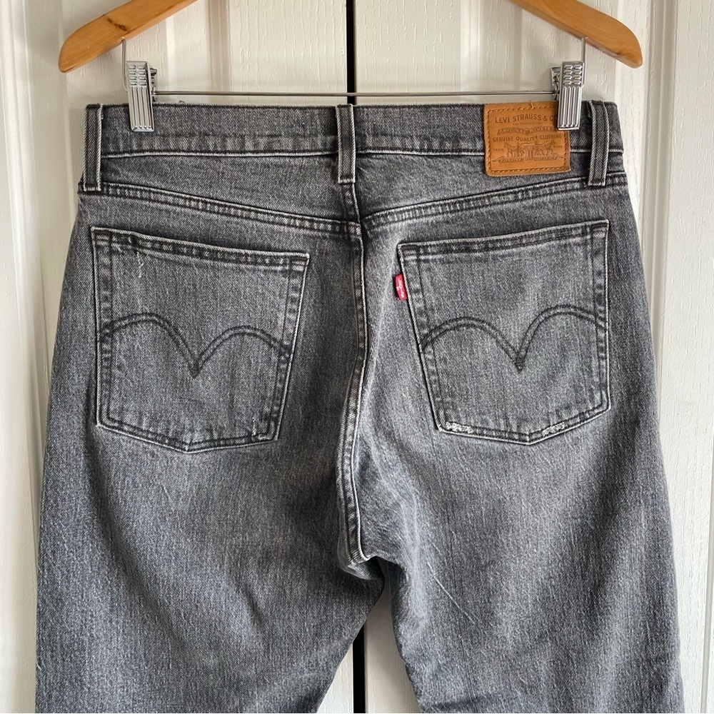 Levi’s Premium Wedgie Straight Jeans Women’s 29 Black Gray Faded Button Fly EUC - Picture 6 of 16